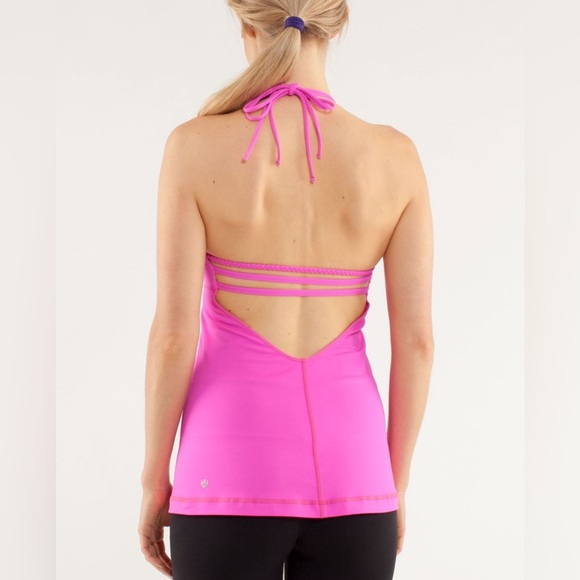 Lululemon Wandering Yogi Halter Pow Pink Women Size 6 - Picture 2 of 10